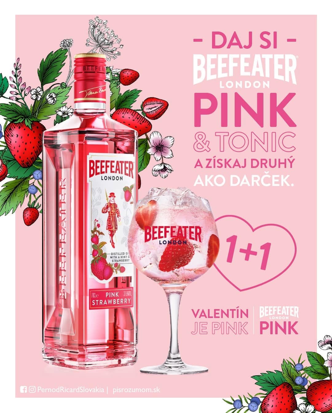 Valentín: Beefeater Pink & Tonic 1+1